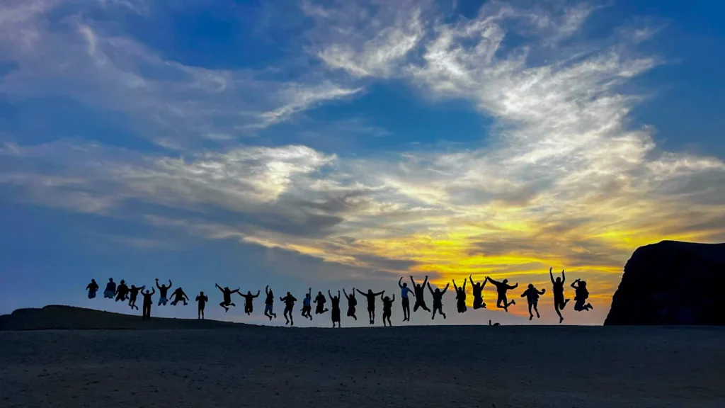 Paracas nacionalni rezervat sončni zahod Peru Hop skupina